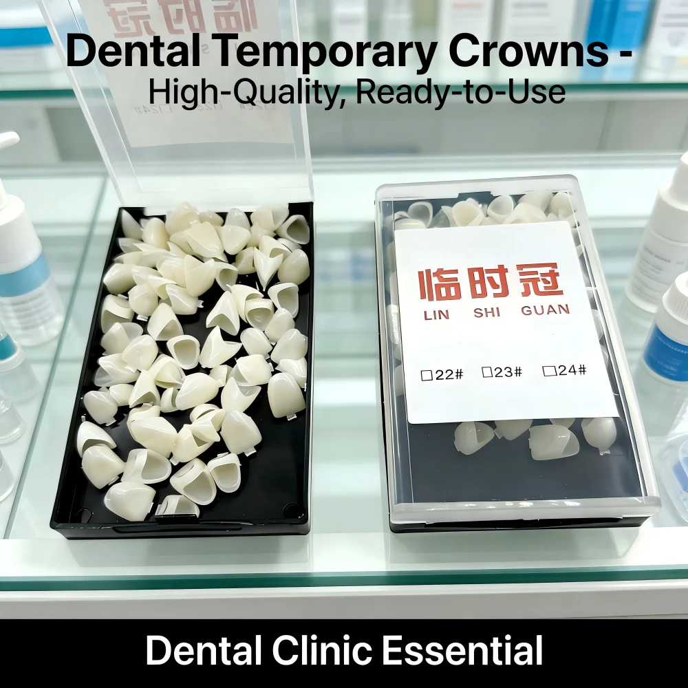 

50Pcs Bis-Acryl Pre-formed Temporary Crowns – Aesthetic/Functional for Crown/Bridge Prep, Anterior/Posterior Restoration