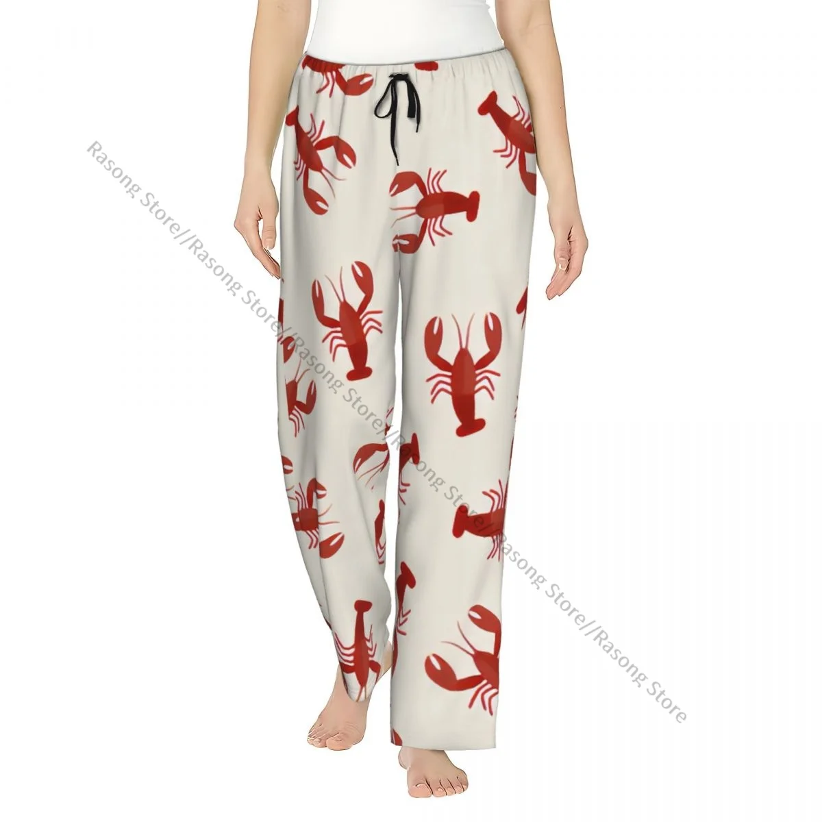 

Lobster Pattern Flannel Pajama Pants for Women Soft Warm Sleep Pants with Elastic Waistband