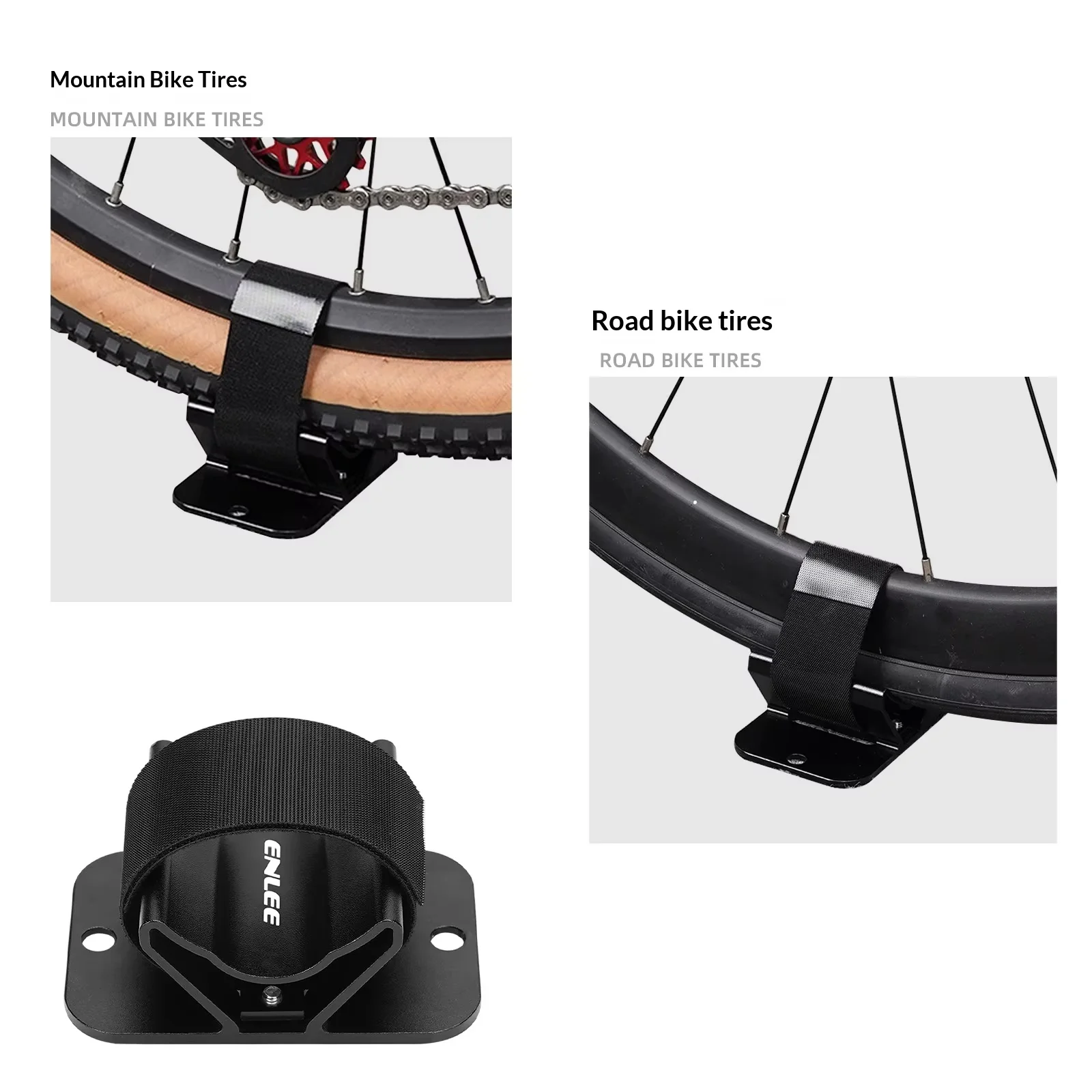 Enlee Bicycle Car Roof Rack Quick Release Thru Axle Fork Holder Rear Wheel Fixing Bracket for Bike Vehicle Transport Outdoor view 2