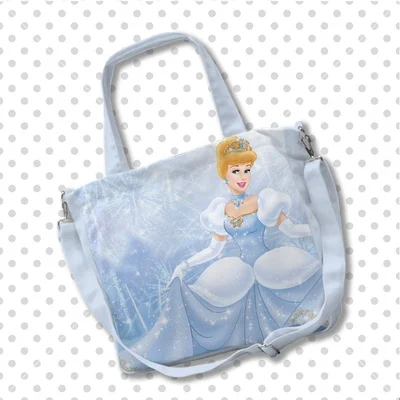 Disney Princess cenerentola Anime borse a tracolla personalizzate Cartoon Shopping Bag Casual Tote Storage Handbag Gift