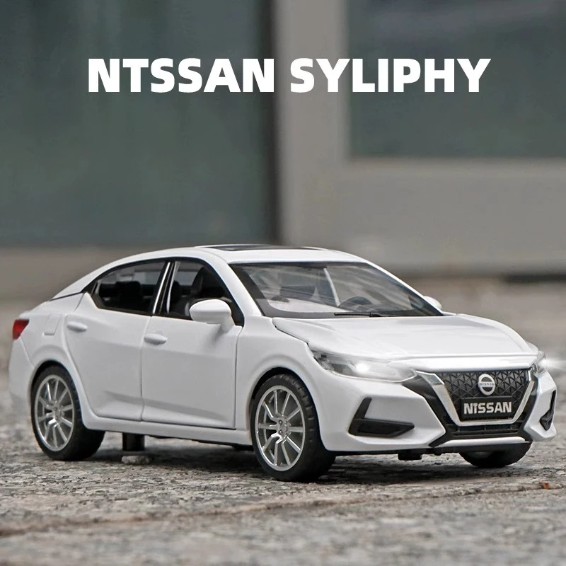 1:32 Nissan Sylphy Alloy Car Diecast Metal Model Sound & Light Children Toy Car Central Control Ornaments Birthday Gift For Boy