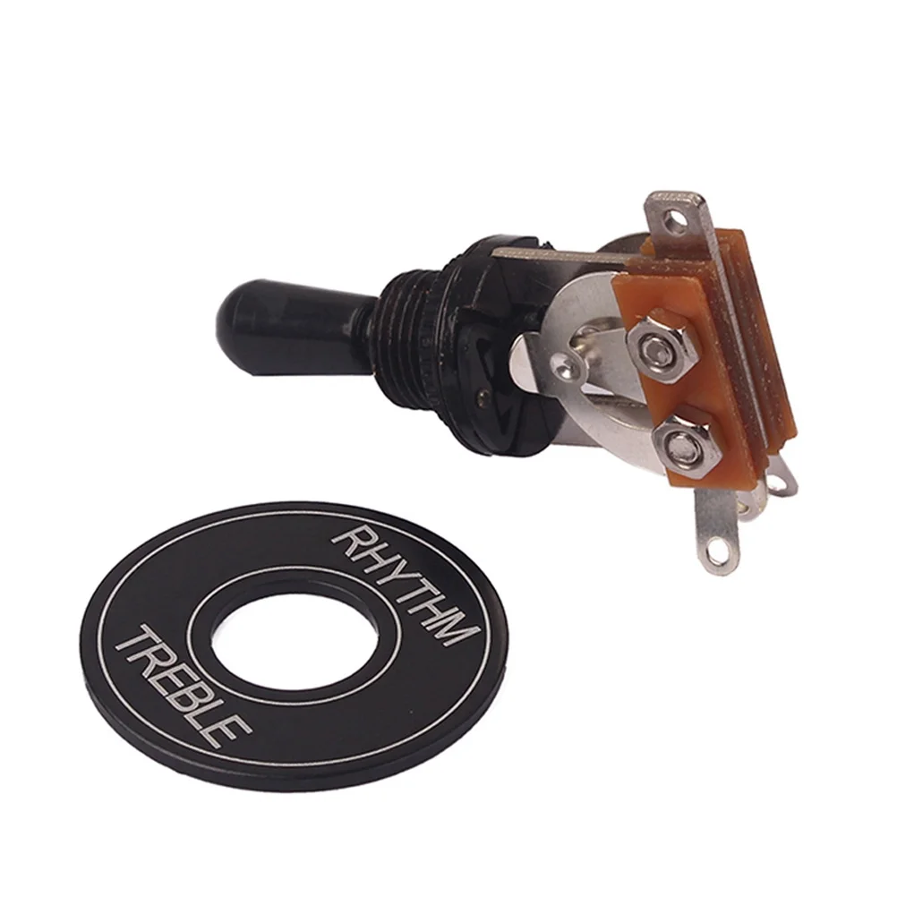 

3 Way Toggle Switch Black Rhythm Treble Washer Ring Plate for Electric Guitar Replacement Guitar Parts