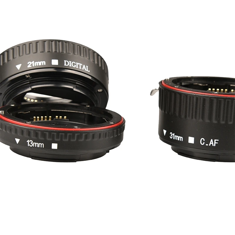 Macro Extension Tube Set 3 Piece Auto Focus Rings And Lens Of SLR Black Compatible For Canons All EF And EF-S Lenses