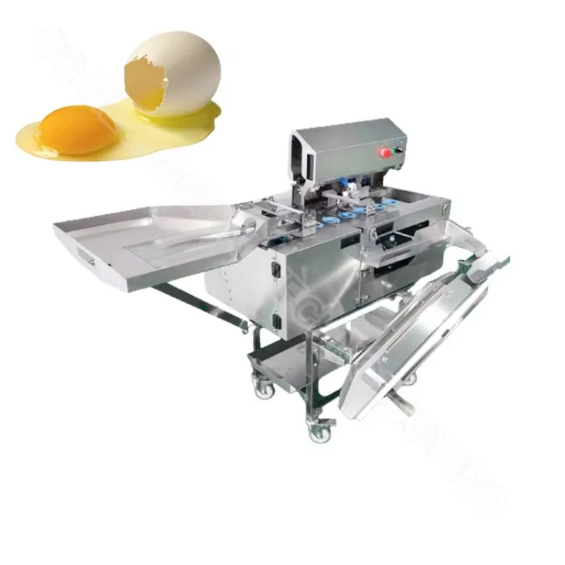 Custom Continuous 8 Heads Egg Cracking Separator Mobile Design Whole Egg Liquid Extracting Equipment For Bakery Factory