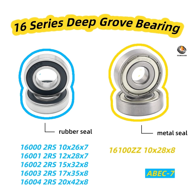2 Rodamientos Serie 16 ABEC-7 16000 2RS 10x26x7  16001 2RS 12x28x7  16002 2RS 	 15x32x8  16003 2RS  17x35x8   16100ZZ  10x28x8