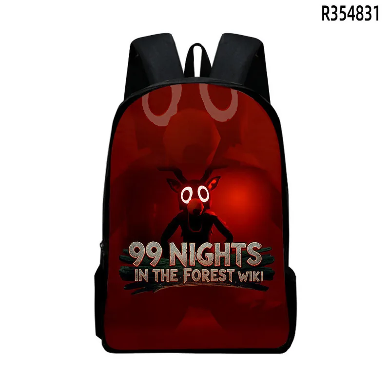 حقيبة ظهر 99 ليلاً في الغابة للطلاب حقيبة مدرسية بطبقة مزدوجة للأطفال حقيبة مدرسية حقائب كتب هدايا عيد ميلاد عالية الجودة