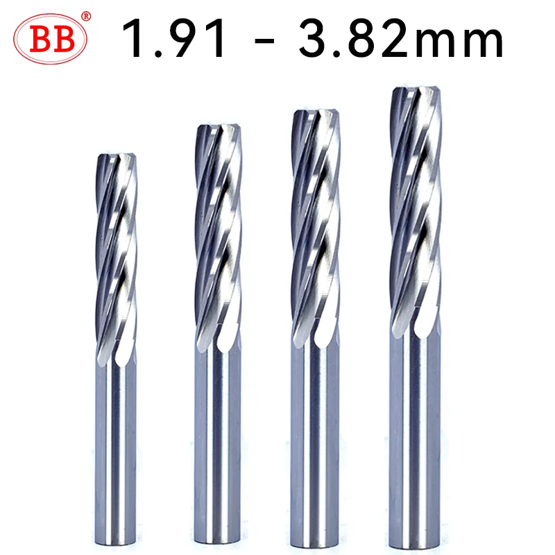 Carbide Máquina Alargador Não Revestido Tolerância Chucking Cortador de Metal Dois Lugares Decimais Flauta Espiral Cnc bb