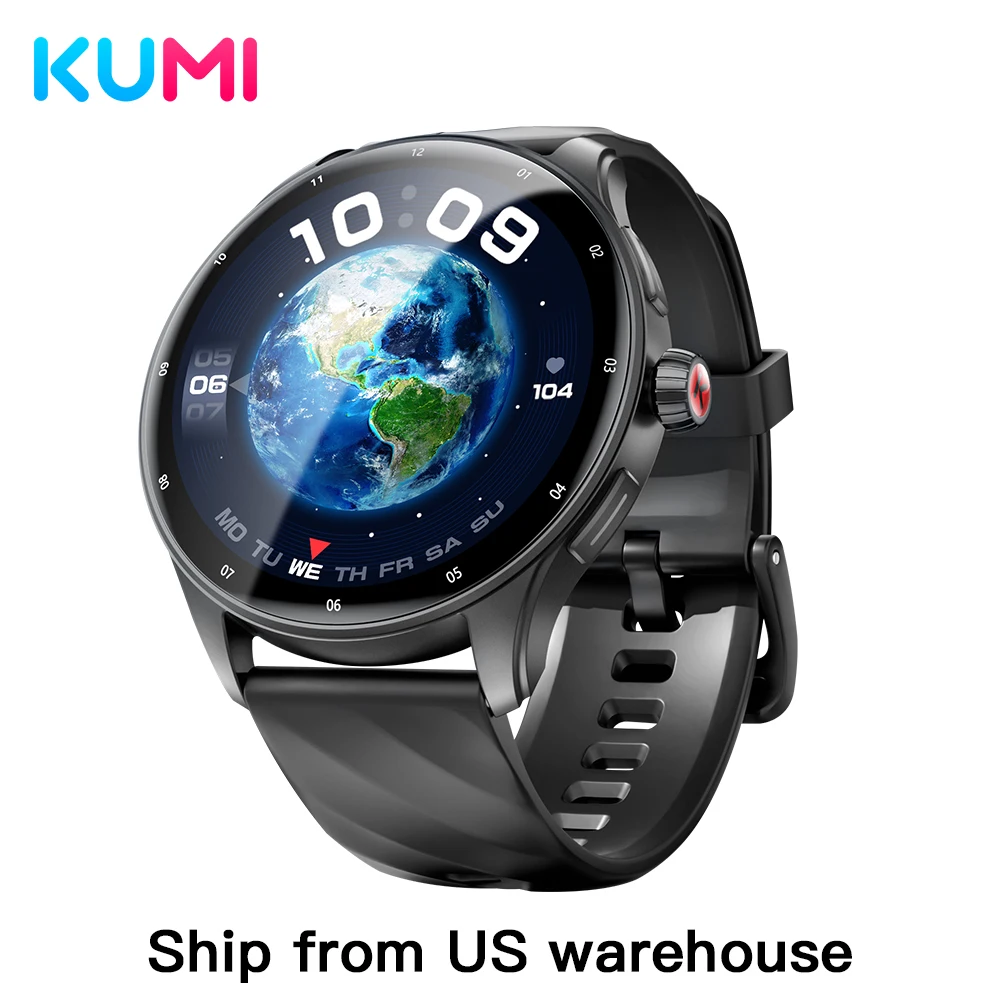 KUMI GW5 Pro Smartwatch 1.43 "AMOLED IP68 مقاوم للماء بلوتوث 5.2 جهاز تعقب للياقة البدنية معدل ضربات القلب مراقبة الأكسجين في الدم