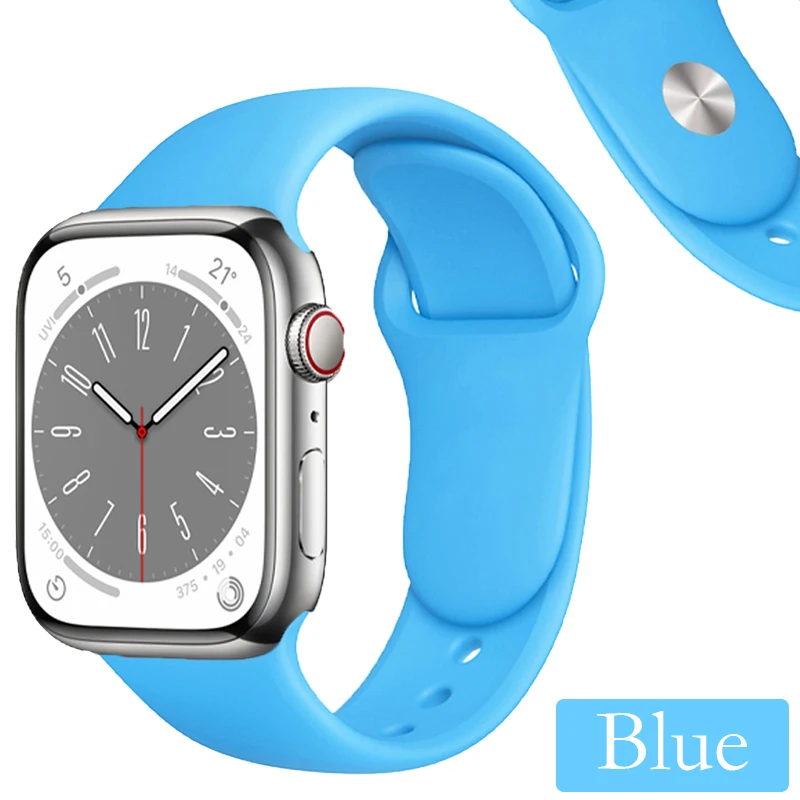 حزام سيليكون لساعة أبل باند 46 مللي متر 45 مللي متر 41 مللي متر 49 مللي متر 44 مللي متر 40 مللي متر 42 مللي متر معصمه iWatch سلسلة 11 10 9 8 7 6 5 4 SE3 الترا حزام
