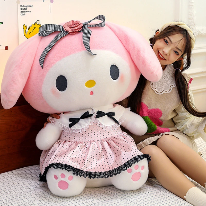 100cm Super Big Size Camellia My Melody Doll Kuromi Stuffed Plushies Cartoon Girl Sleeping Rag Doll Pillow Cute Children's Gift