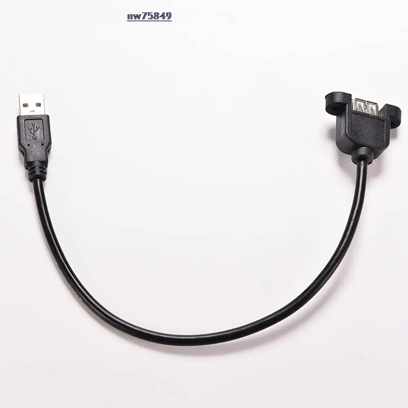 Hot 2PCS 30CM USB 2.0 A Male to USB2.0 A Female Extension Molded Panel Mount Extention Port Cable USB 2.0 Male to Female Panel