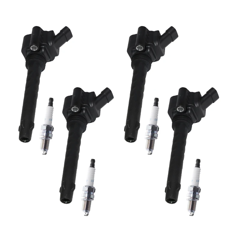 Ignition Coil + Spark Plug Kit For FIAT 500L 500X BRAVO TIPO GRANDE PUNTO DOBLO JEEP RENEGADE ABARTH 500 / 595 / 695 C 55213613