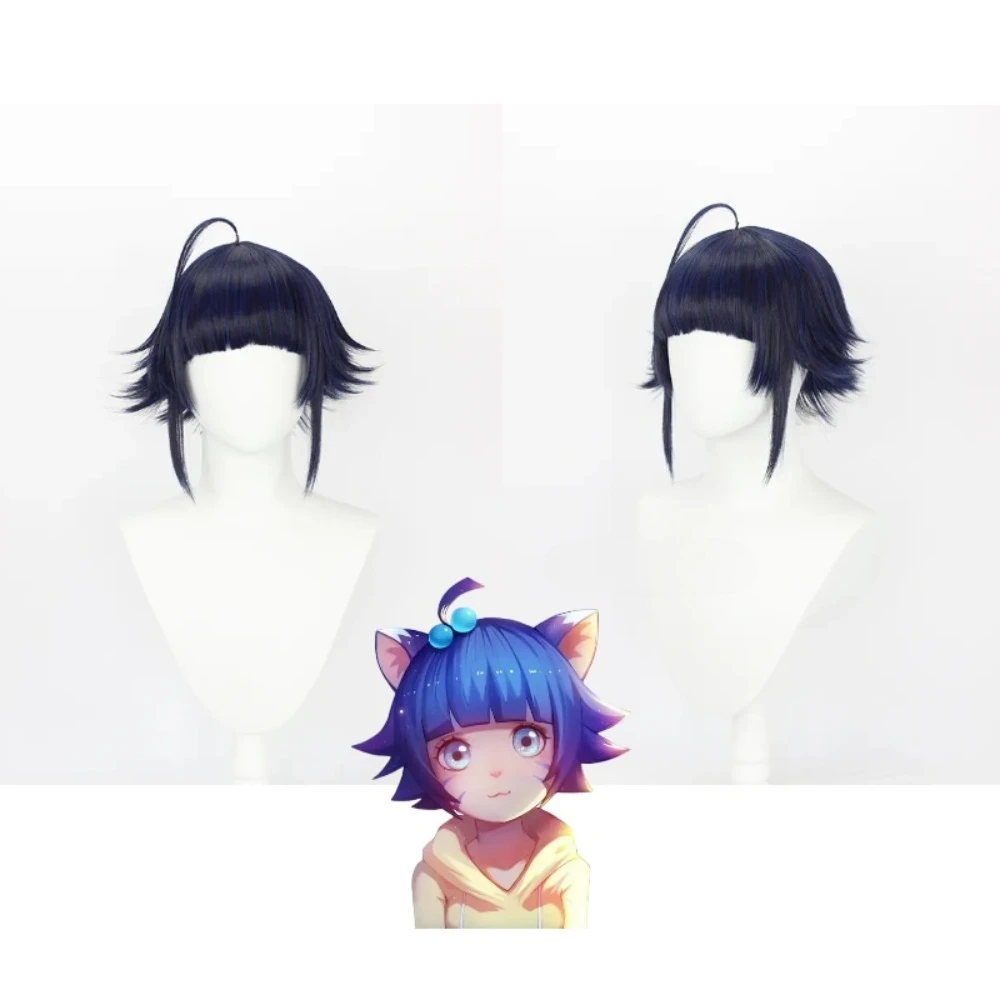 

Парик для косплея Himawari Uzumaki, черный, синий, короткий боб, перевернутые концы, волосы в стиле аниме
