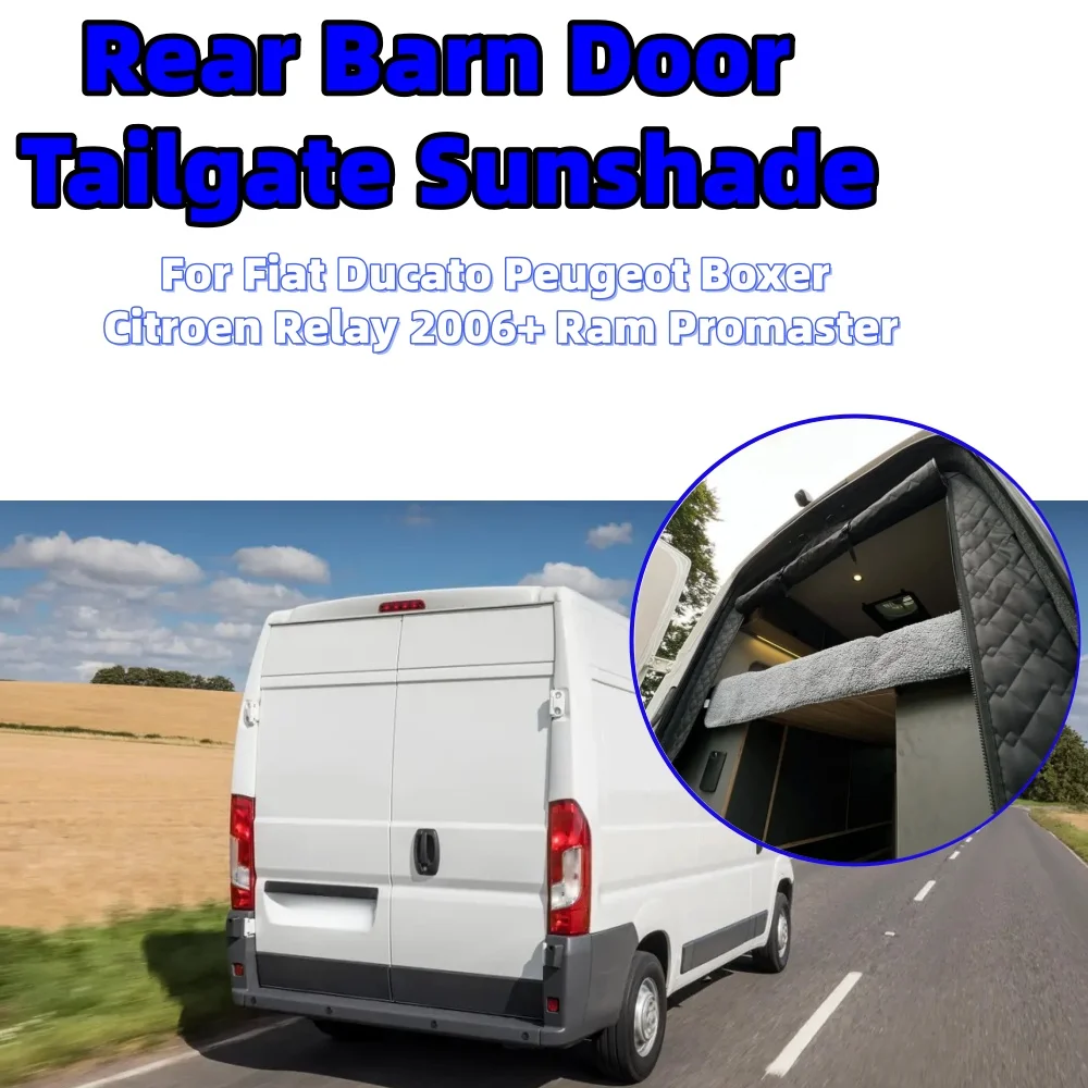 RV Rear Barn Door Tailgate Sunshade Thermal Curtain Caravan Motorhome Sunshade For Fiat Ducato Peugeot Boxer Citroen Relay