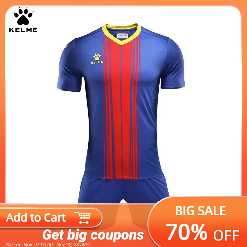 

Kelme Football Suit Set Outdoor Fitness Running Club Customized T-shirt Summer Quick Drying Short Sleeved Shorts