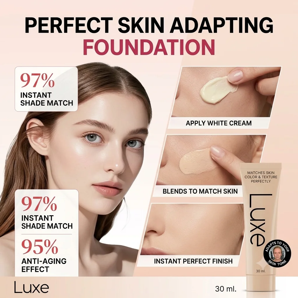 K-Beauty Self-Adjusting Flawless Skin Foundation Velvet Hydrating Concealer Perfector All-Day Wear Maximum Full Coverage Makeup
