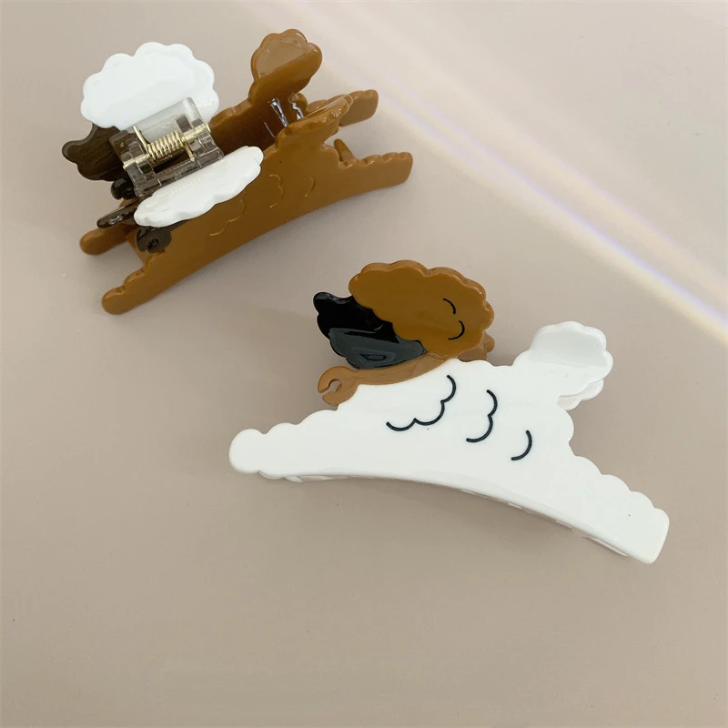 DuoShang Cute Cartoon Animal Teddy acetato Hair Claw Light Luxury eco-friendly Animal Claw Clip per le donne accessori per capelli per ragazze