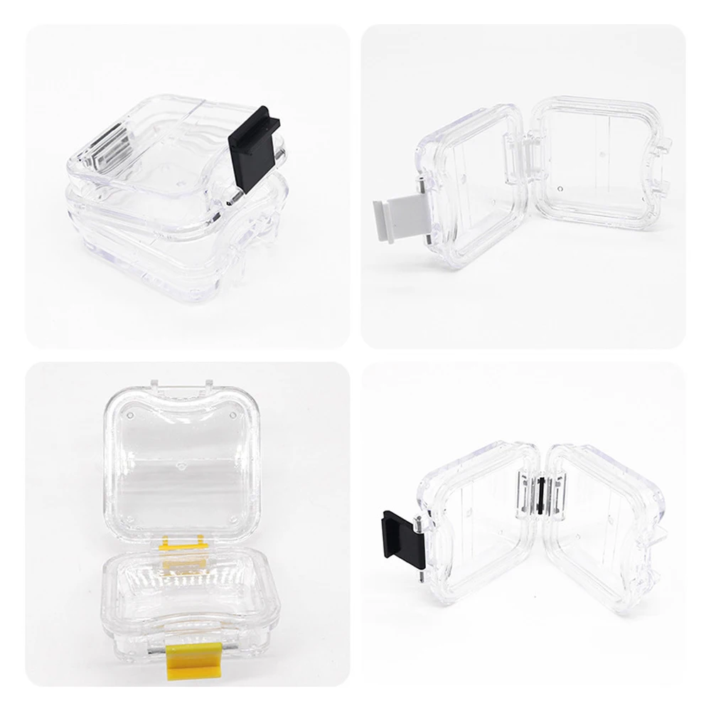 50Pcs/Lot Dental Tooth Box with Film Clear Plastic Denture Storage Case Membrane Tooth Box