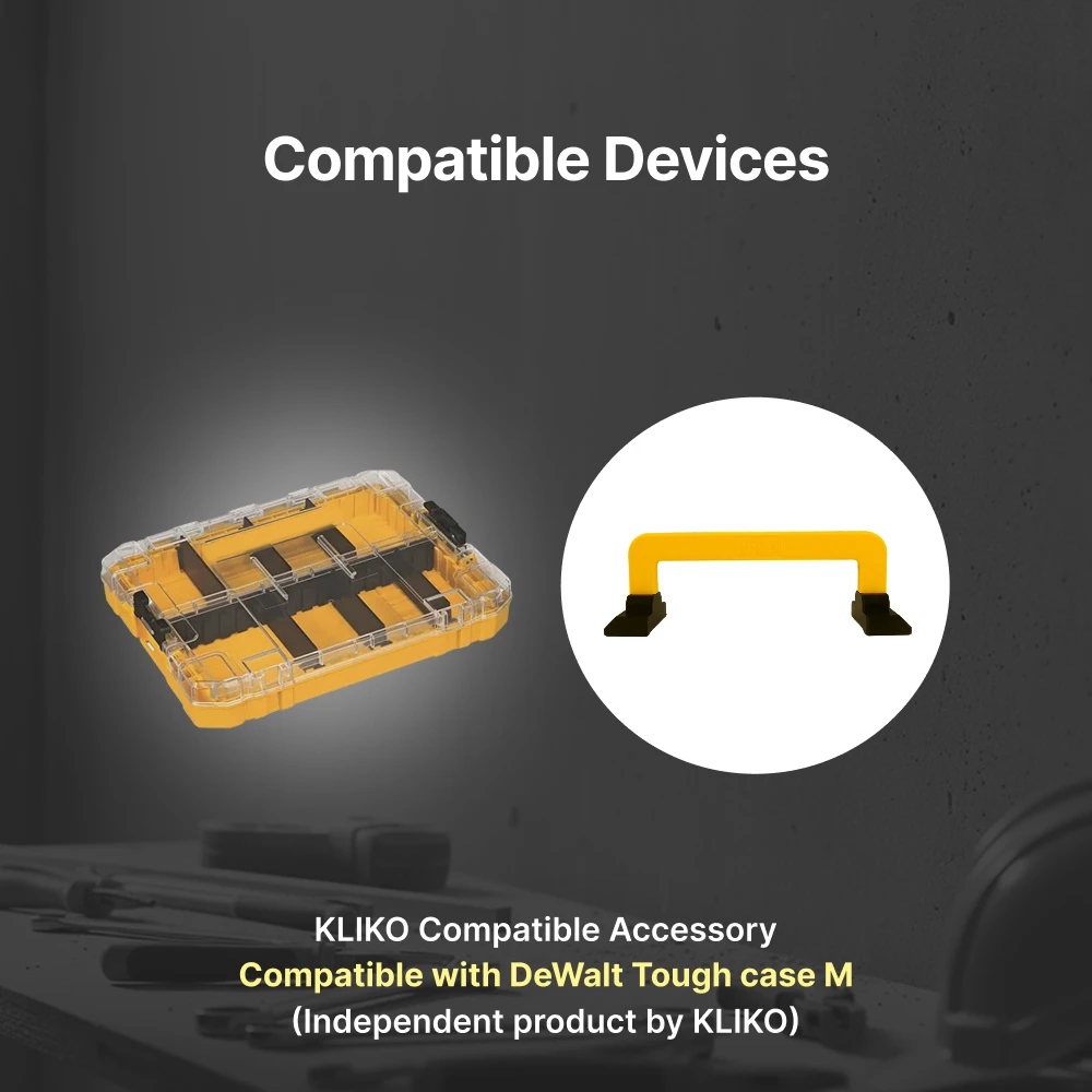 Image 3: Poignée de transport compatible avec la boîte de rangement d'outils empilable DEWALT Tough Case série M, poignée ergonomique en plastique facile à saisir, accessoire
