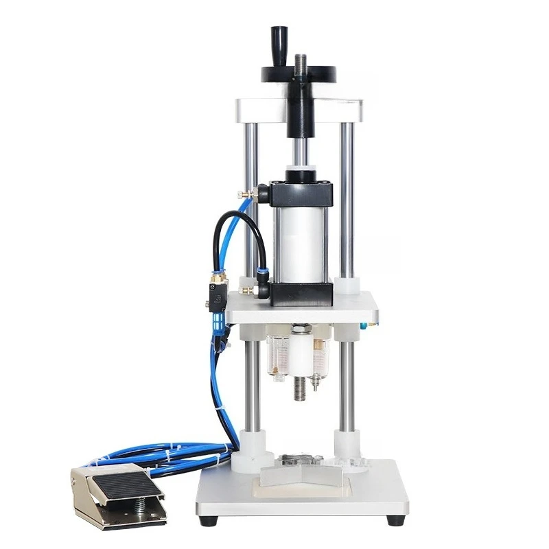 

Pneumatic middle cover glass bottle capping machine, capping machine, plastic bottle middle ring capping press