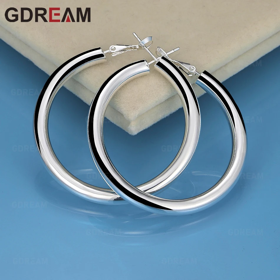 

GDREAM 925 Sterling Silver Polished Cylindrical Earrings For Women Exquisite And Cute Wedding Engagement Party Jewelry
