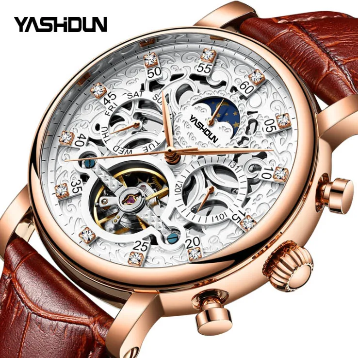 Genuine Hollow Automatic Waterproof Luminous Atmosphere Fashion Men\'s Mechanical Watch