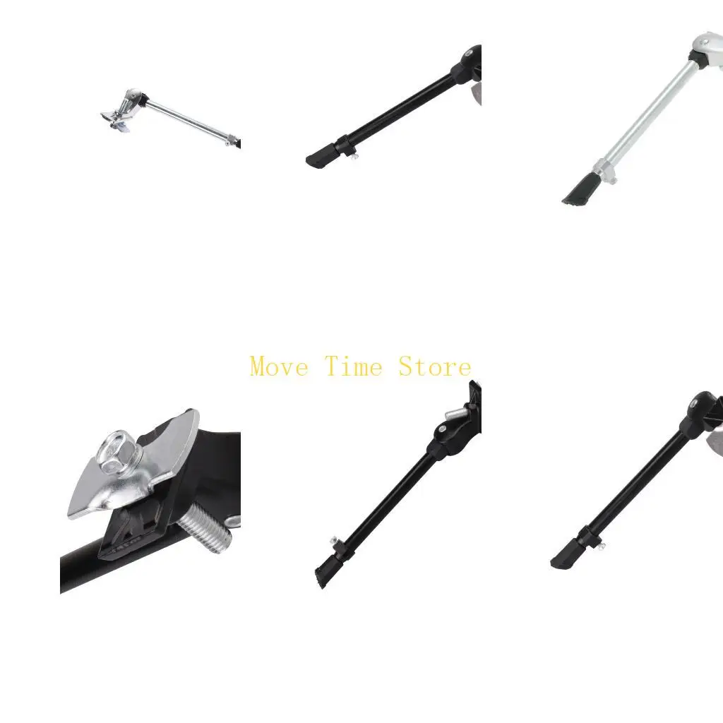 92ME Bicycles Kickstand Bike Side Center Stand Parking Rack Side Stand with Antislip Feet for 24inch-27inch Mountain Bikes