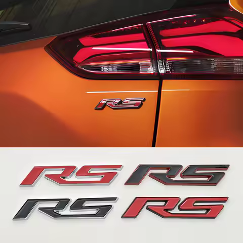 3D Metal RS logo Car Sticker Front Grill Emblem Trunk Badge Decals For Chevrolet Blazer Aveo Trax Cruze Sonic Onix Accessories