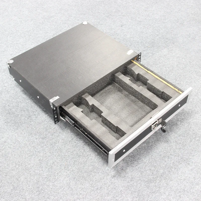 19 Inch 2U Drawer with Lock, Microphone Cabinet, Microphone Receiver Case.