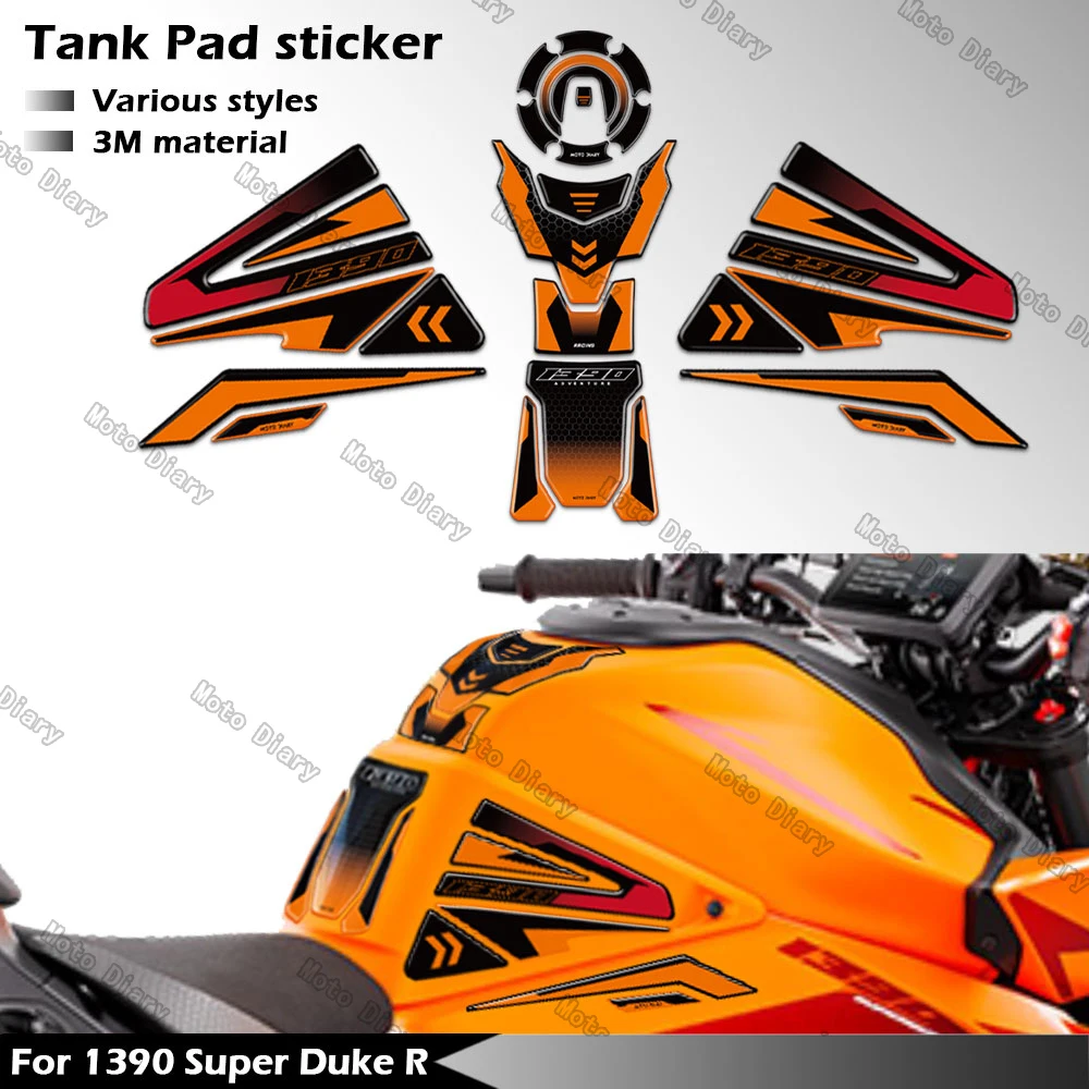 

1390 наклейка на топливный бак Super Duke R, масляная и газовая крышка, 3D наклейка, защита крышки, водонепроницаемая для KTM 1390 Super Duke R EVO 2024