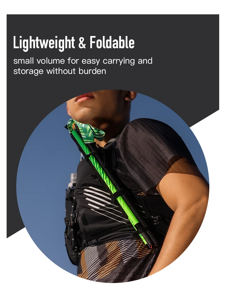 AONIJIE E4204 Carbonfaser Faltbare Trail-Running-Stöcke Leichtgewichtige EVA-Griffe Verstärktes Rohr Schnellverschluss-System für Trail Running – Detail 5