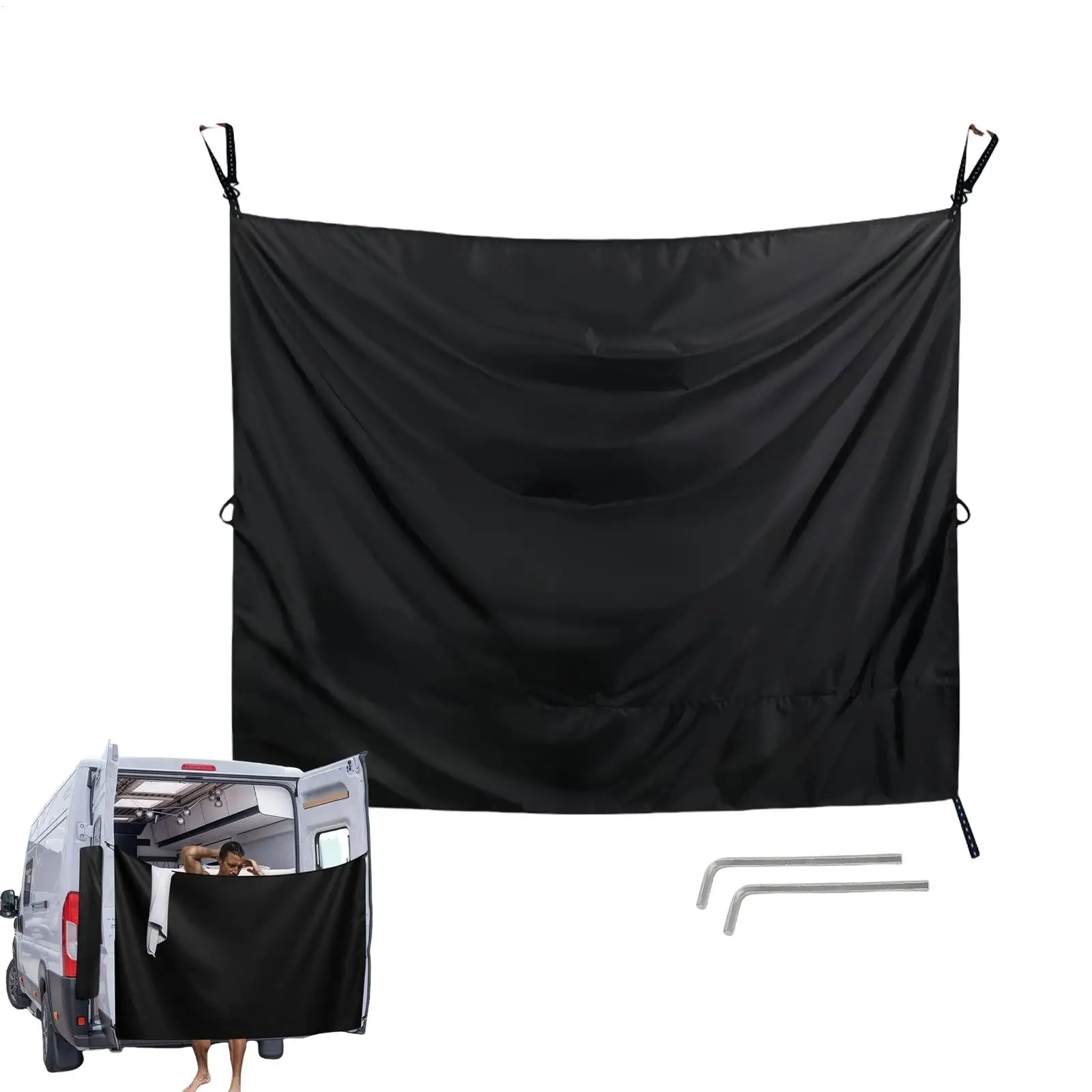 Campers Van Rear Door Curtain Shade Cover Car Privacy Curtain Adjustable Sunshade Cover Oxford Cloth Black out Screen Cover