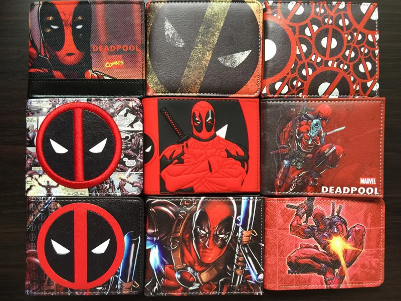 Wallet PU Leather Deadpool Hero Cool Design Purse with Coin Pocket for Young