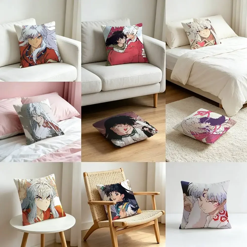 Anime I-Inuyasha Customizable Square Pillowcases, Stylish And Soft, Perfect For Beds, Cars, And Sofas.