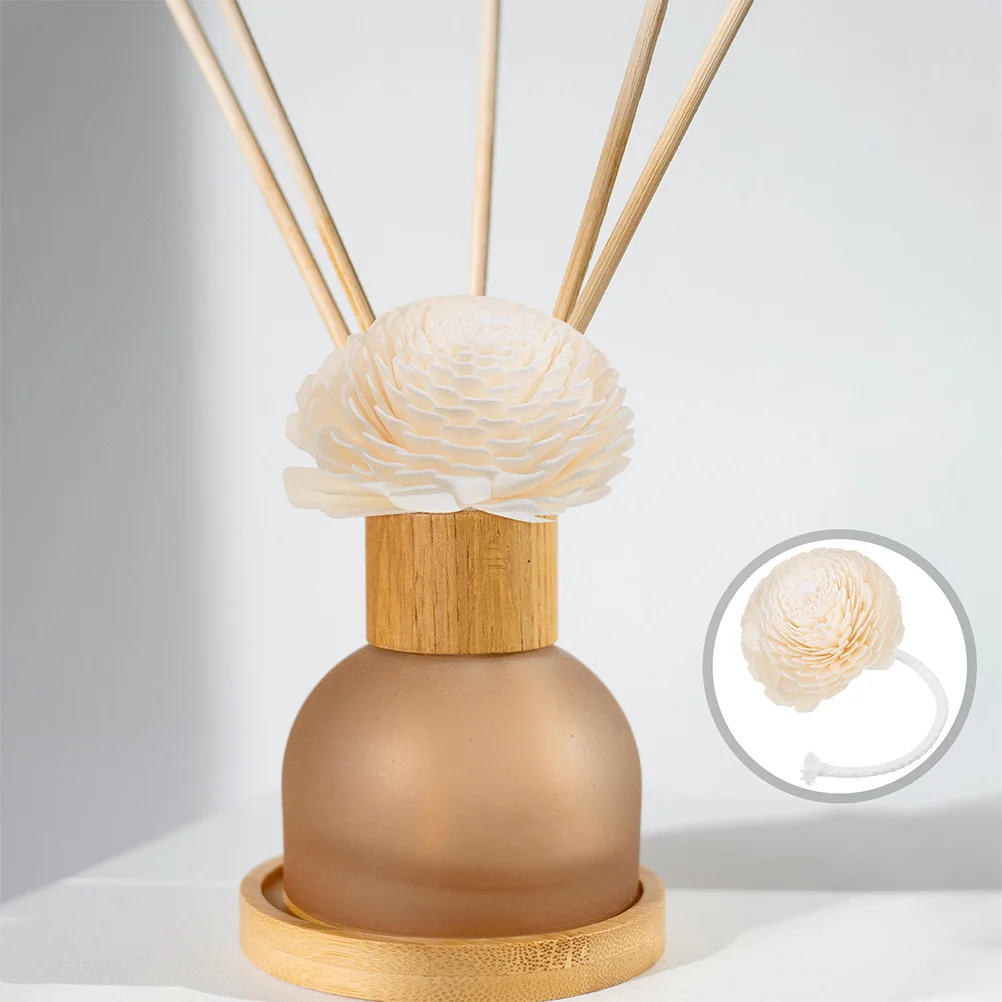 

2pcs Replaceable Diffuser Flower Bendable Cotton Rope Artificial Flower Oil Diffuser For Home Indoor Car Office Use
