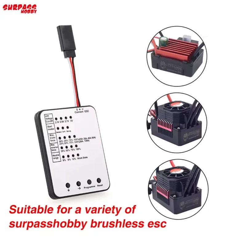 Tarjeta de programación LED LCD RC para Rocket Turbo TS160 V2 160A QuicRun Surpass 120A 80A 60A 45A Configuración ESC