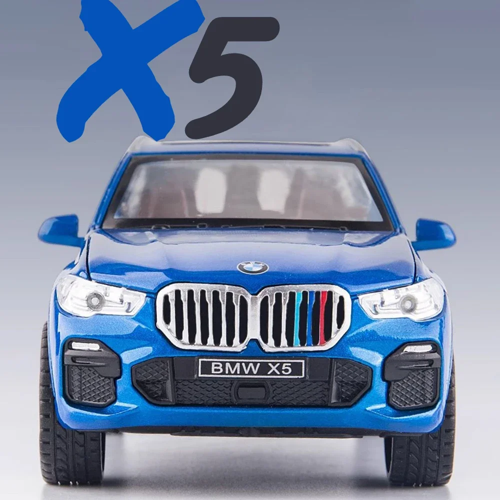 Schaal 1:32 BMW X5 SUV Automodel Speelgoed Legering Diecast Geluid en licht Trek Miniatuur Terreinvoertuigen Modellen Desktop Ornamenten