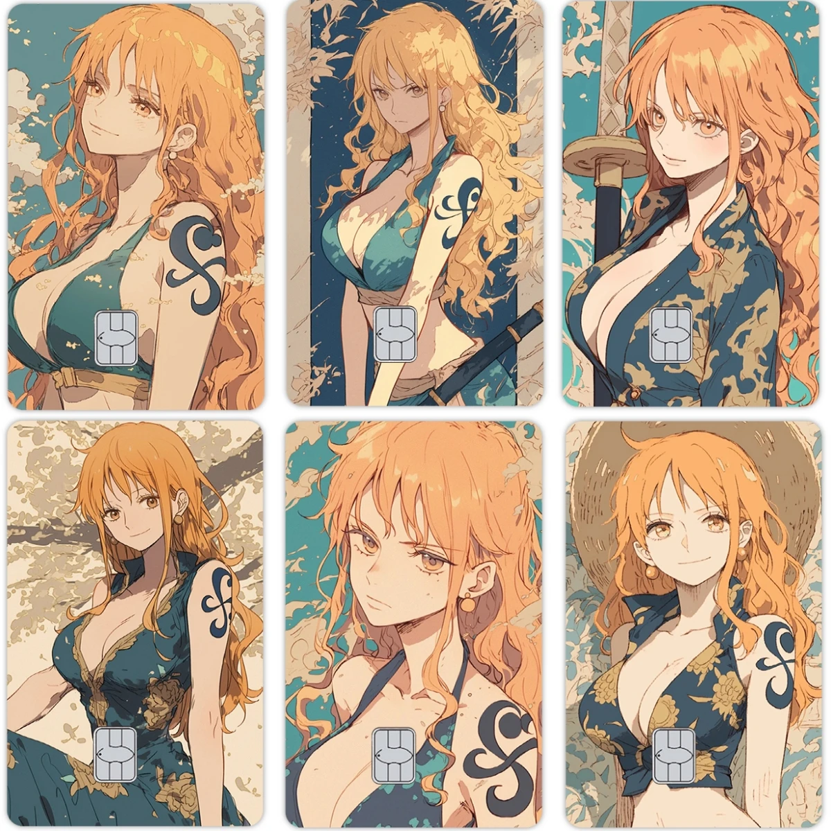 

Sexy Anime Nami Kawaii Cute Diy Character Credit Debit Bank Film Skin Stickers Cartoon Women Student ID Card Front Decor Gifts