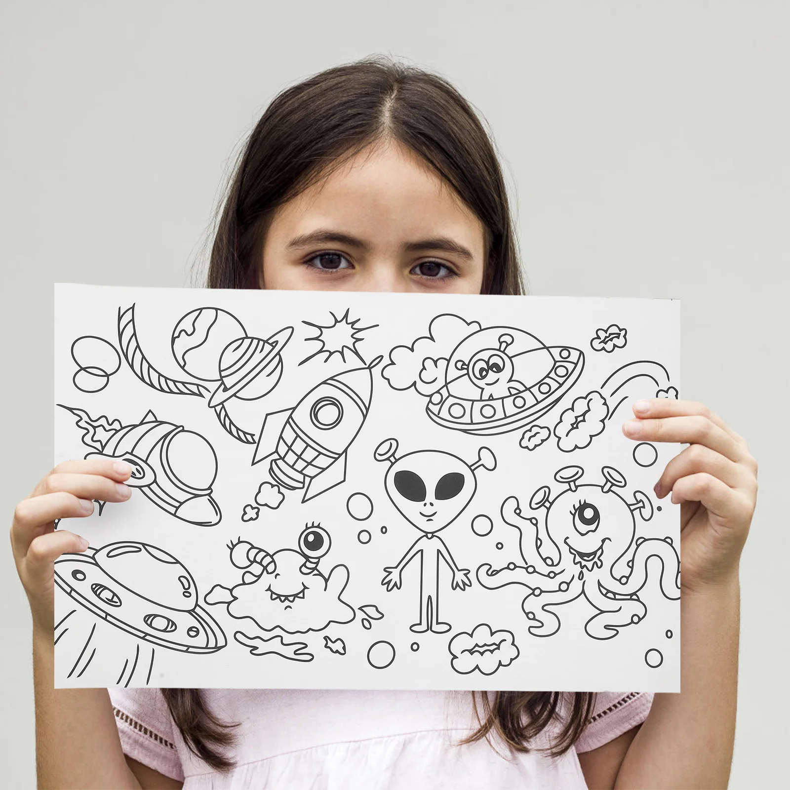 Kinder-Graffiti-Zeichenrolle, Dinosaurier-Thema, große, wandfreundliche Malpapierrolle, einfaches Ausmalen für kreative Kunst früh