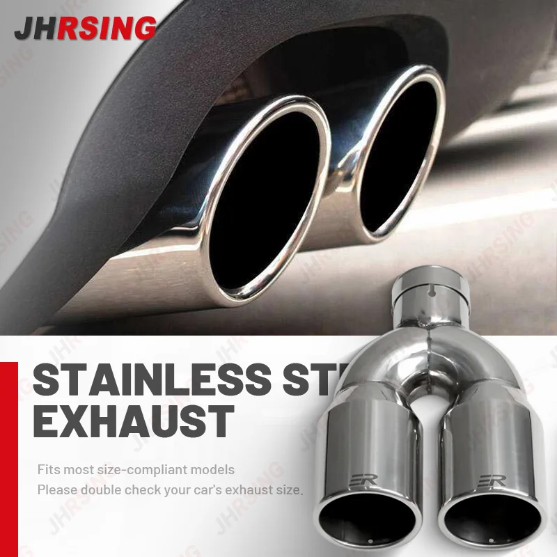 

1Pcs ER Universal Automobile Parts Exhaust Pipe Stainless Mufflers Nozzle car Decoration tail pipes modify