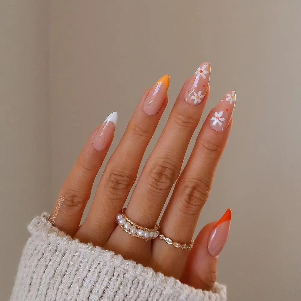 24 قطعة/صندوق انفصال الاصطناعي مانيكير أداة يمكن ارتداؤها اللوز الأظافر كاذبة الفرنسية الأظافر وهمية مسمار نصائح #4