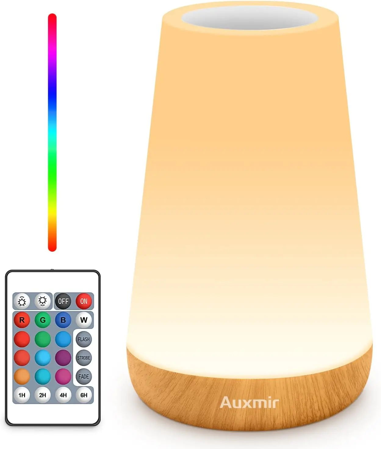 Touch & Remote Control LED Night Light, 13 RGB Colors, Dimmable, Rechargeable, Portable for Baby Kids Bedroom