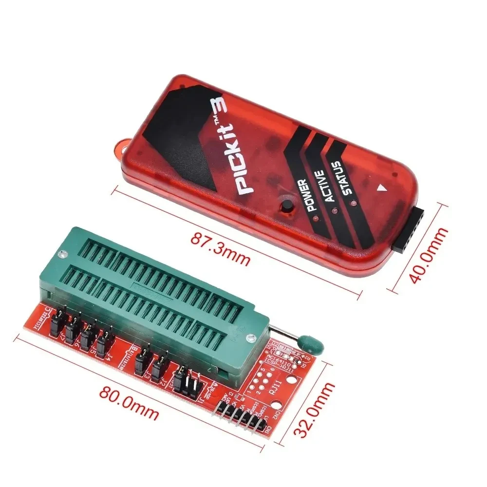 PICKIT3 PIC KIT3 PICKIT 3 Programmer pemrograman Offline PIC pengendali mikro Chip monopoli + PIC Programmer Adapter Seat