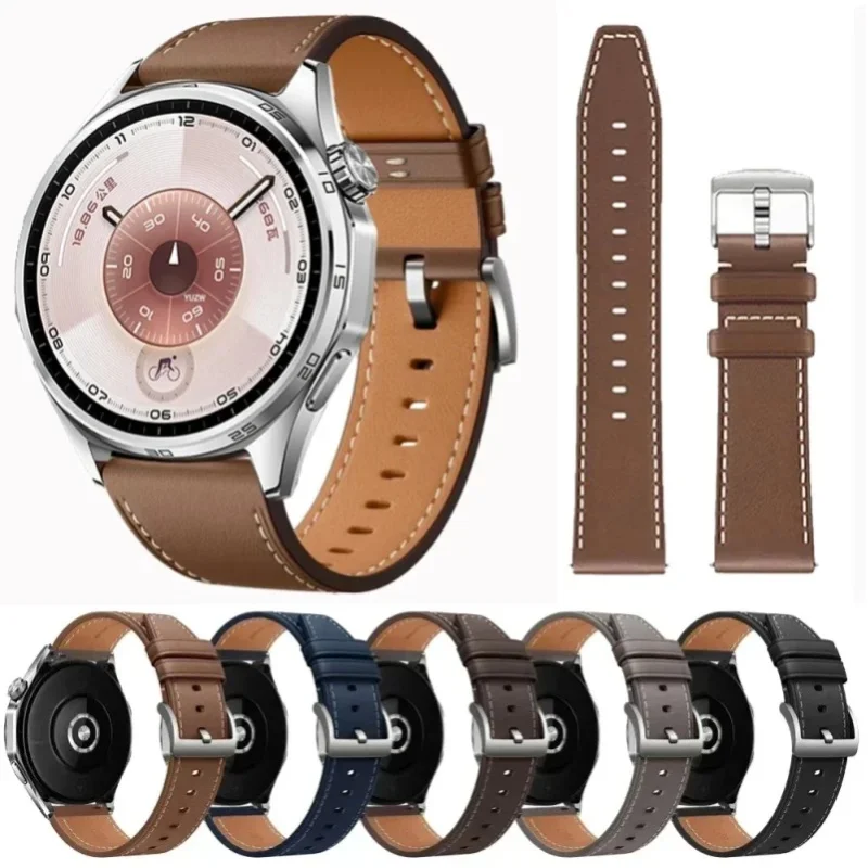 20 22mm Leder-Ersatz-Uhrenarmband Kompatibel mit Huawei Watch GT 6 Pro GT5 GT4 GT3 GT2 46mm 42mm Herren Damen Sport Smartwatch Armband Zubehör