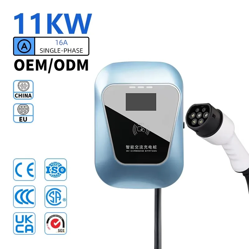 New OEM  16A 3 Phase 11KW AC  Charging Station Wallbox CE Certified 2-Year Warranty