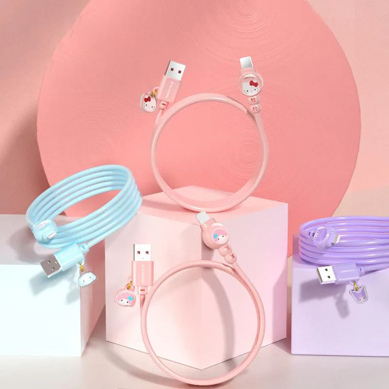 

Sanrio Gift Data Line for Apple/type Phone Charging Cable Cinnamoroll Kuromi Fast Charging 1 Meter Kawaii Fashion Matching