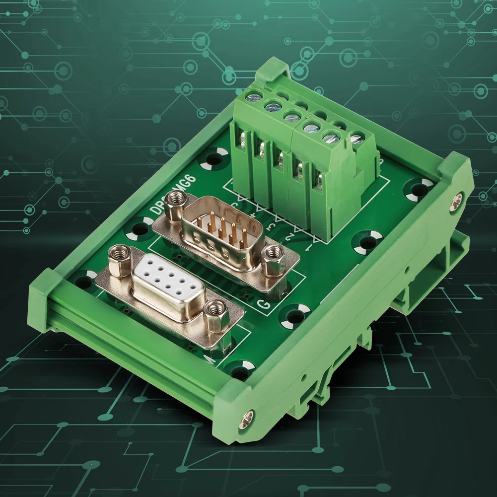 Terminal Blocks Module DIN Rail Mount Interface Module Male / Female Connector Board DB9-MG6 Electrical Terminals for Cable