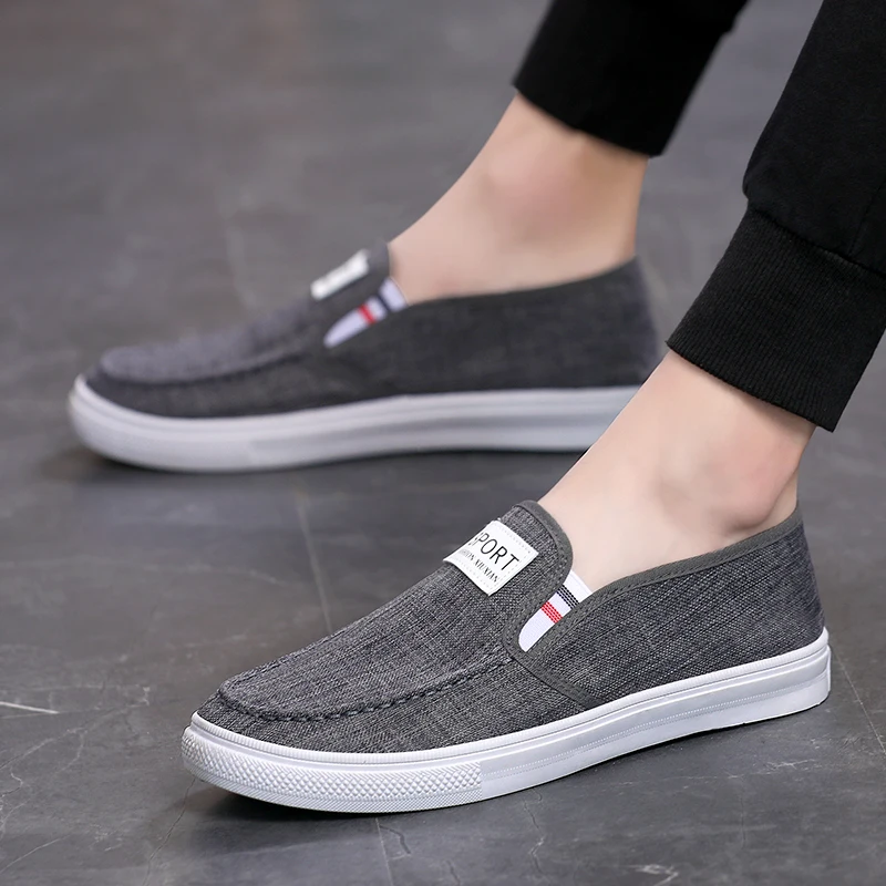 Canvas Shoes for Men Sneakers Spring Flat Lightweight Slip-on Men's Jogging Shoes Low-tops Non-slip Men's Casual Sports Shoes