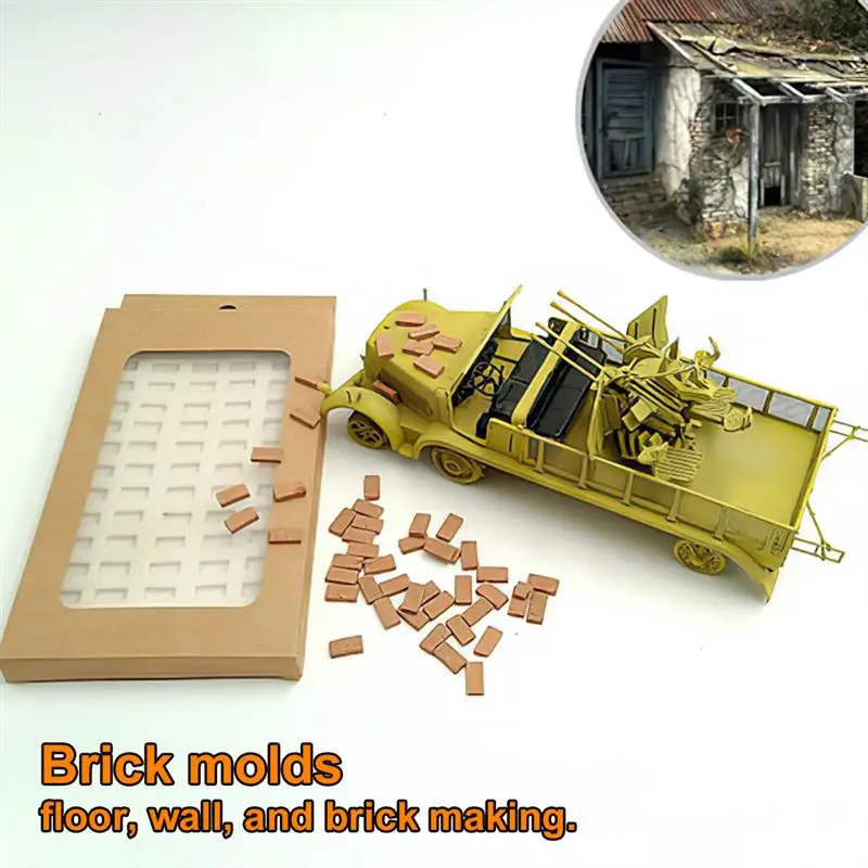 Miniature Silicone Brick Making Mold DIY Sand Table Scene Handmade House Tile Construction Model Building Diorama Craft Tool