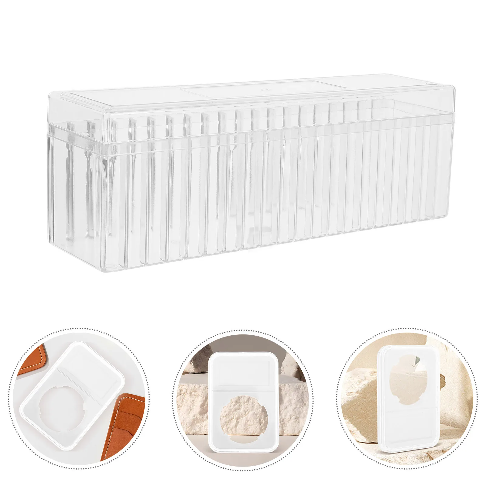 صندوق تخزين العملات المعدنية الشفاف، منظم بلاستيكي لجميع العملات المعدنية، حافظة حماية لعرض العملات المعدنية، حامل جمع العملات المعدنية، أموال شفافة #1